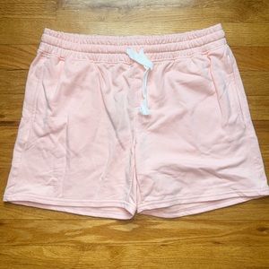 Men’s pink sweatpants shorts